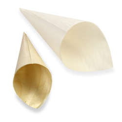Crepe Cone is an appealing packaging made of wood and paper