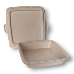 Packaging for Galettes and Crêpes, made in bagasse, with lid