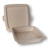 Emballage pour galette a emporter, en bagasse avec couvercle
