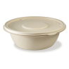 Disposable Salad Bowl in bagasse & lid available in 5 sizes