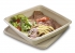 Square ecological packaging in bagasse for hot or cold food to take-away