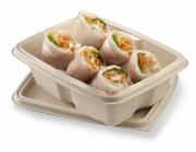 Rectangular food container by ZUME,with lid, 18,2x14,2x5,6cm, 650 ml, 600 units