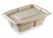 Rectangular food container by ZUME, with lid, 19,3x15,3x5,6cm, 750 ml, 600 units