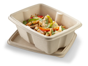 Rectangular food container by ZUME, with lid, 19,6x15,3x7,7cm, 1.000 ml, 600 units