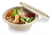 Round bowl by ZUME, with bagasse lid, 1.000ml, 400 units