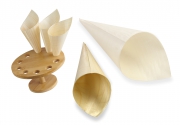 Wooden cones, size L, 500 units, with 1 stand 