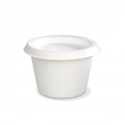 Bagasse cup with lid, 120ml, per 500 units 