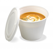 Bagasse soupe bowl 350 ml with lid, 500 units