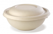 Round salad bowl with bagasse lid, 750 ml, per 300 units