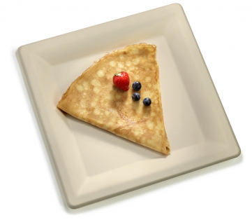 Large ecological square plate in bagasse for take-away